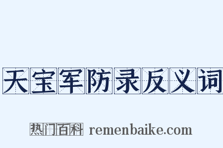 天宝军防录反义词是什么意思的图片